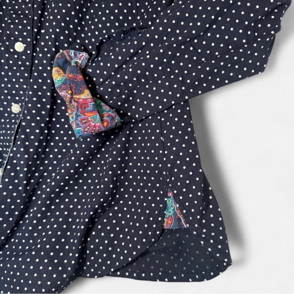 Tommy Hilfiger Button Down Shirt with Paisley Interior Peekaboo Detail - Picture 2 of 4